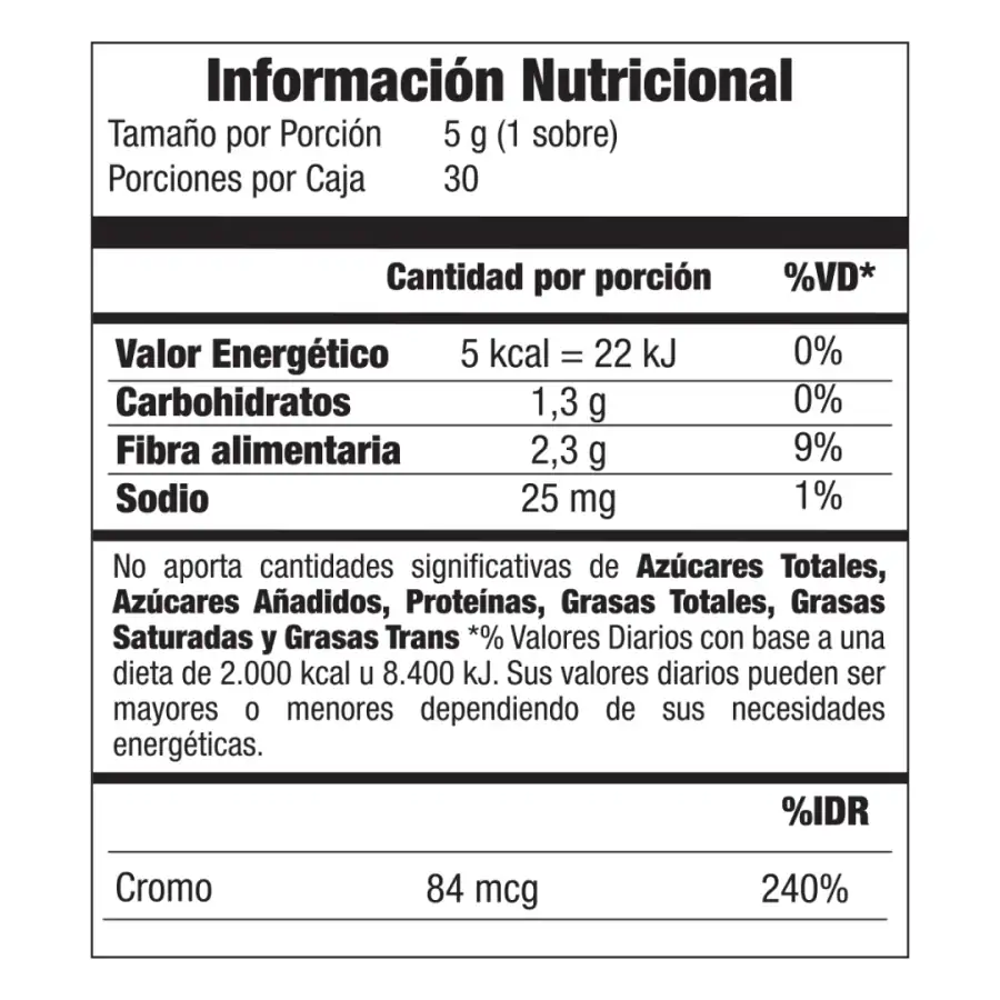 Tabla nutrimental de OMNILIFE TMGN, código Argentina 3304732, imagen 2.