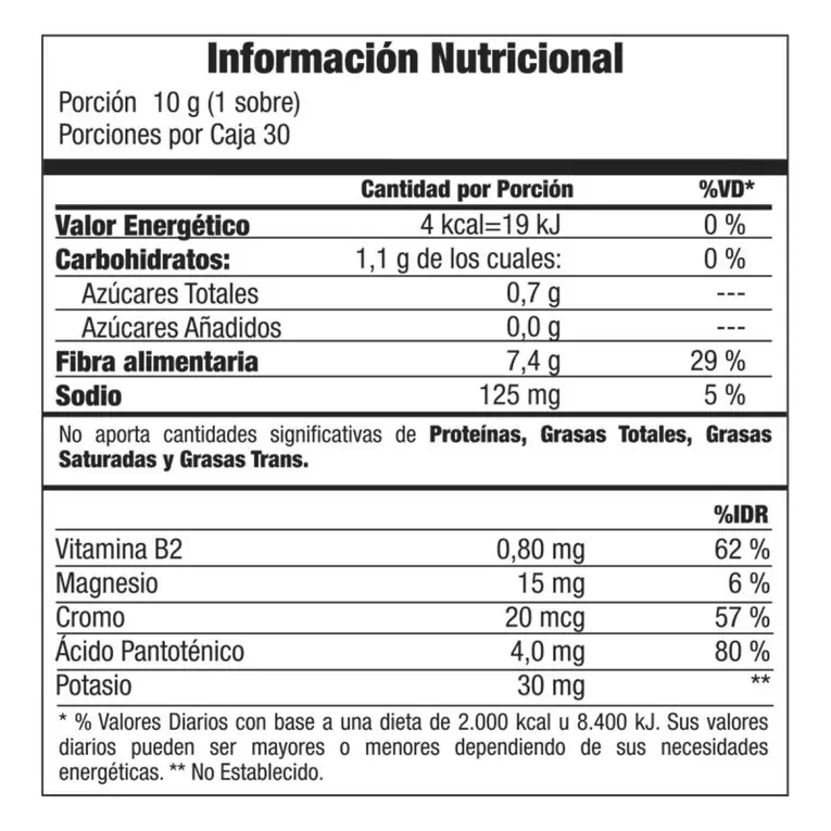 Tabla nutrimental de Ego Life, código Argentina 4903204, imagen 2.