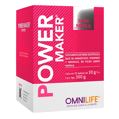 Foto oficial de Power Maker en Argentina: caja con 30 sobres, código 2603201.