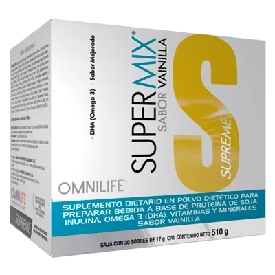 Foto oficial de Super Mix Supreme en Argentina: caja c/30 sobres 510g, código 3178516.