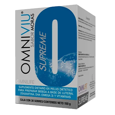 Foto oficial de Omniviu Supreme en Argentina: caja c/30 sachets 150g, código 5827415.