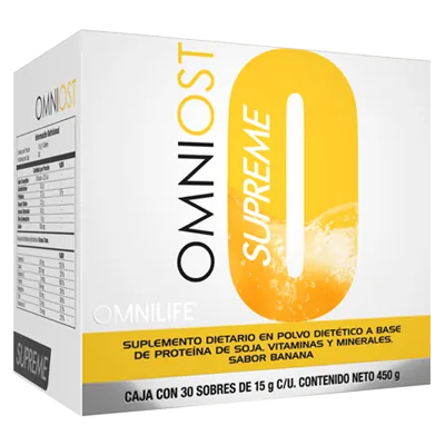 Foto oficial de Omniost Supreme en Argentina: caja c/30 sobres 450g, código 6571959.