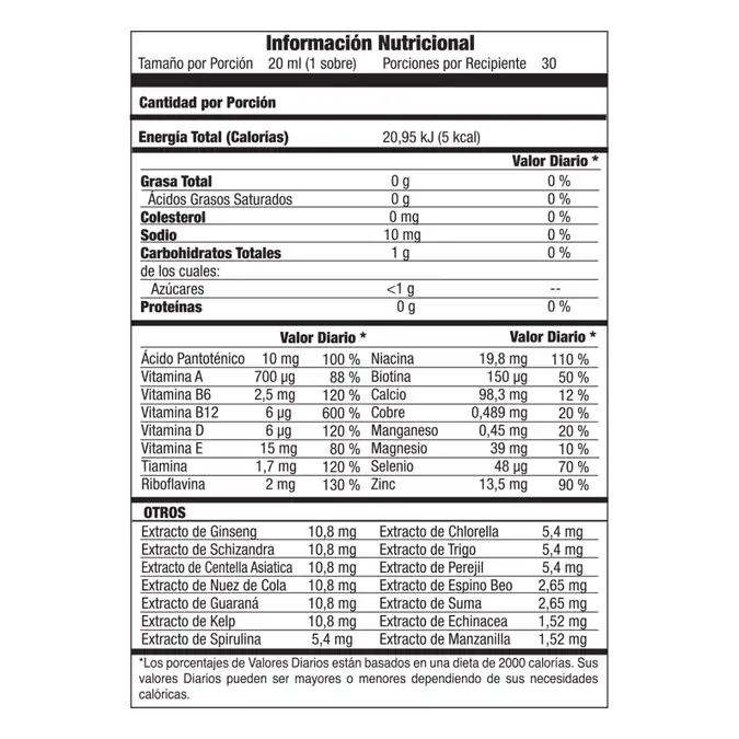 Tabla nutrimental de Omni Plus, código Ecuador 2350401, imagen 2.