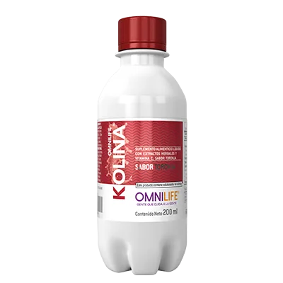 Foto oficial de OMNILIFE Kolina en Ecuador: botella, contenido neto 200 mililitros, código 1850610.