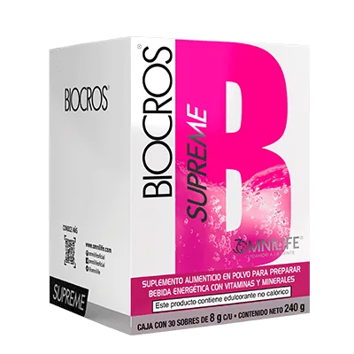 Foto oficial de Biocros Supreme en Ecuador: caja c/30 sachets 240g, código 2075722.