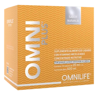 Envase de Omni Plus en Ecuador: caja con 30 sobres. Contenido Neto 600 ml, código 2350401.