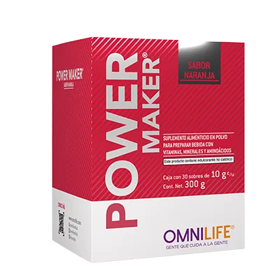 Foto oficial de Power Maker en Ecuador: caja con 30 sobres, contenido neto 300 gramos, código 2603201.