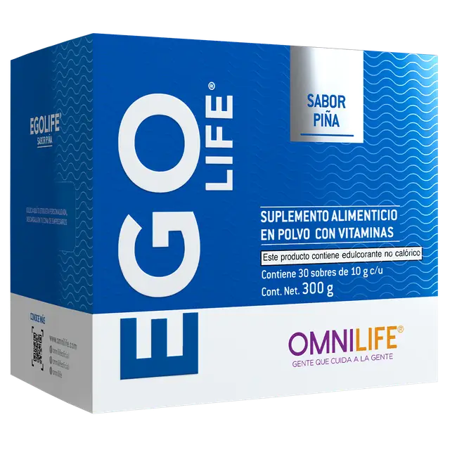 Foto oficial de Ego Life en Ecuador: caja con 30 sobres. Contenido neto 300 g, código 4903204.