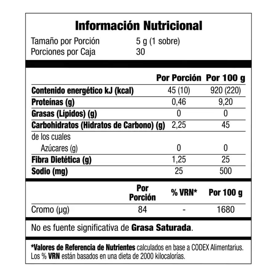 Tabla nutrimental de OMNILIFE TMGN, código Guatemala 2904727, imagen 1.
