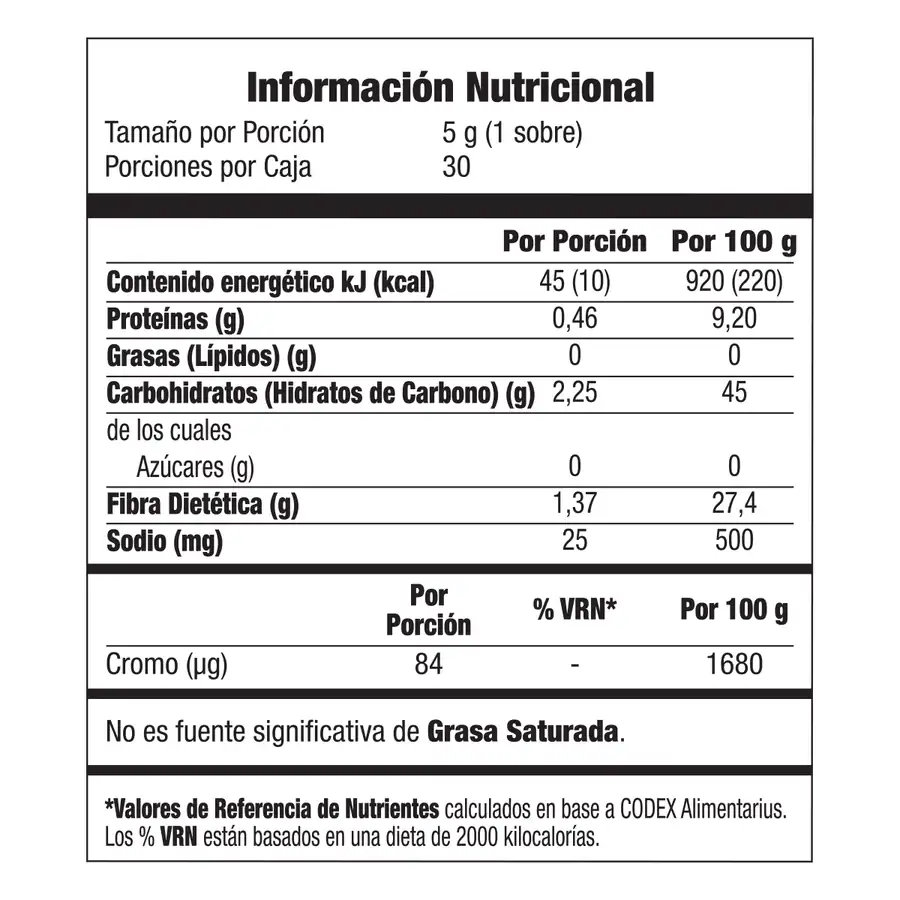 Tabla nutrimental de OMNILIFE TMGN, código Guatemala 3304732, imagen 1.