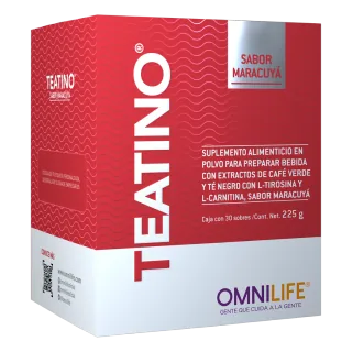 Envase de Teatino en Guatemala: caja con 30 sobres. Contenido neto 225 g, código 3505609.