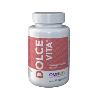 Envase de Dolce Vita en Guatemala: bote 90 tabletas, código 4432900.