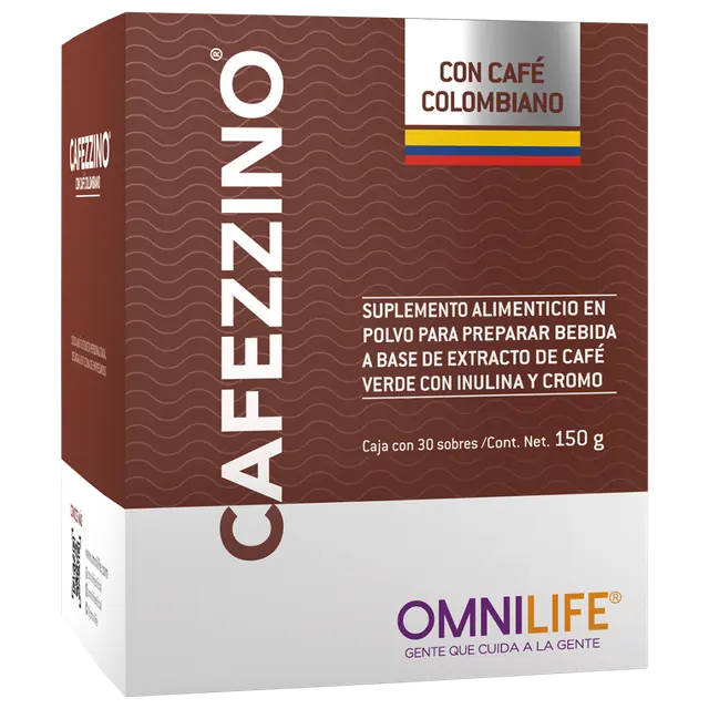 Foto oficial de Cafezzino en Guatemala: caja con 30 sobres. Contenido neto 150 g, código 5105932.