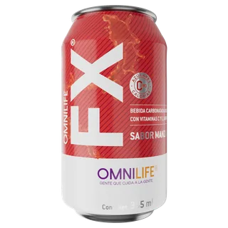 Envase de OMNILIFE FX Manzana en Guatemala: paquete con 6 latas de 355 ml, código 5350513.
