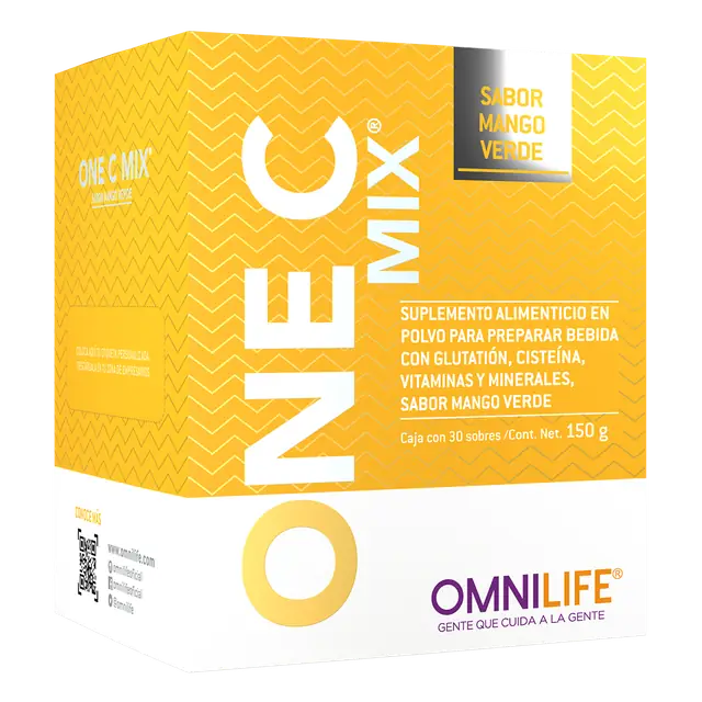 Foto oficial de One C Mix en Guatemala: caja con 30 sobres. Contenido neto 150 g, código 6305929.