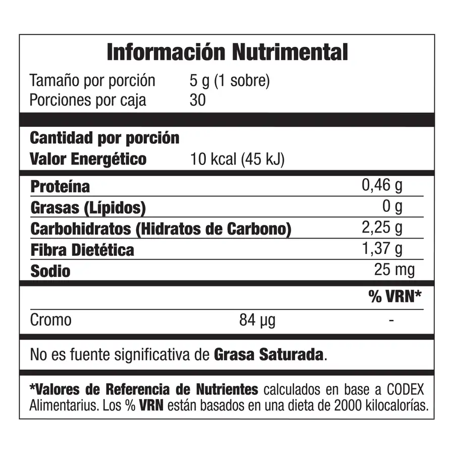 Tabla nutrimental de Omnilife TMGN, código Nicaragua 3304732, imagen 2.