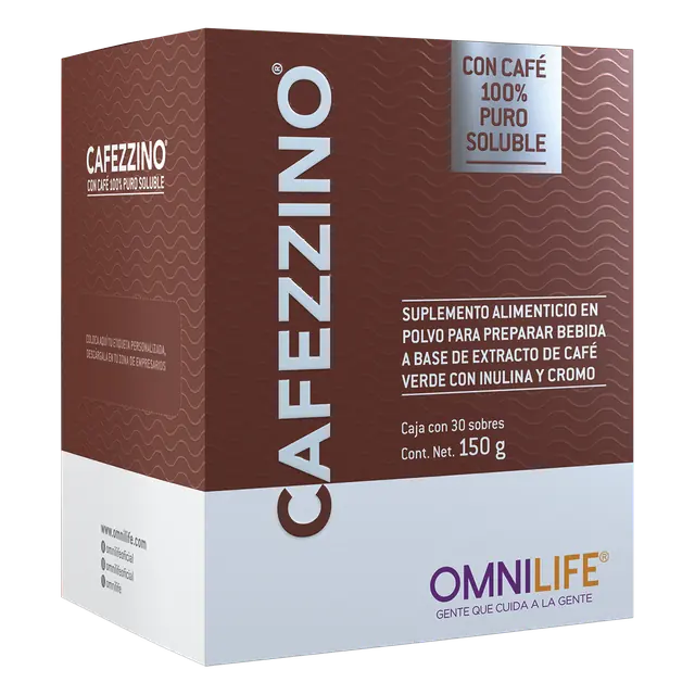 Foto oficial de Cafezzino en Nicaragua: caja con 30 sobres. Contenido neto 150 g, código 5105932.