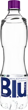 Botella de agua purificada B.L.U. LIFE de 600 ml del catálogo de Estados Unidos.