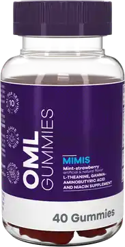 Frasco de OML Gummies MIMIS con 40 gomitas del catálogo de Estados Unidos.