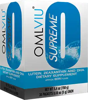 Caja de OML VIU Supreme con 30 sobres del catálogo de Estados Unidos.